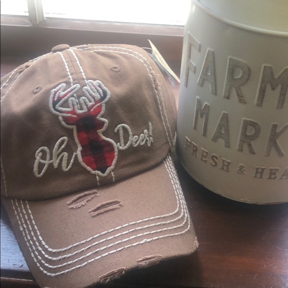 PLAID OH DEER WASHED VINTAGE BALLCAP - Picture 6 of 11